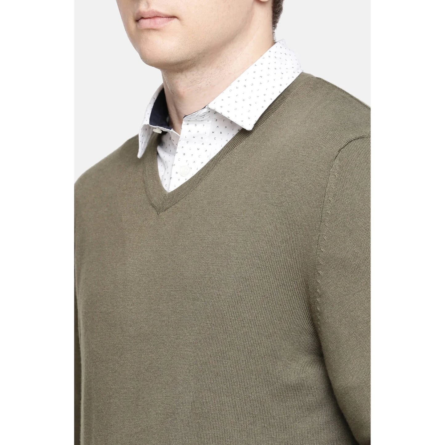 Green Solid Cotton Sweater