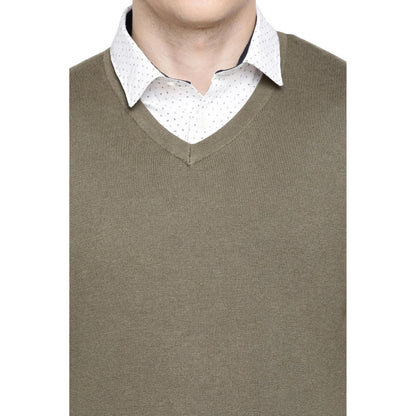 Green Solid Cotton Sweater