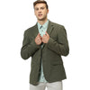 Celio* Solid Regular Fit Cotton Green Blazer
