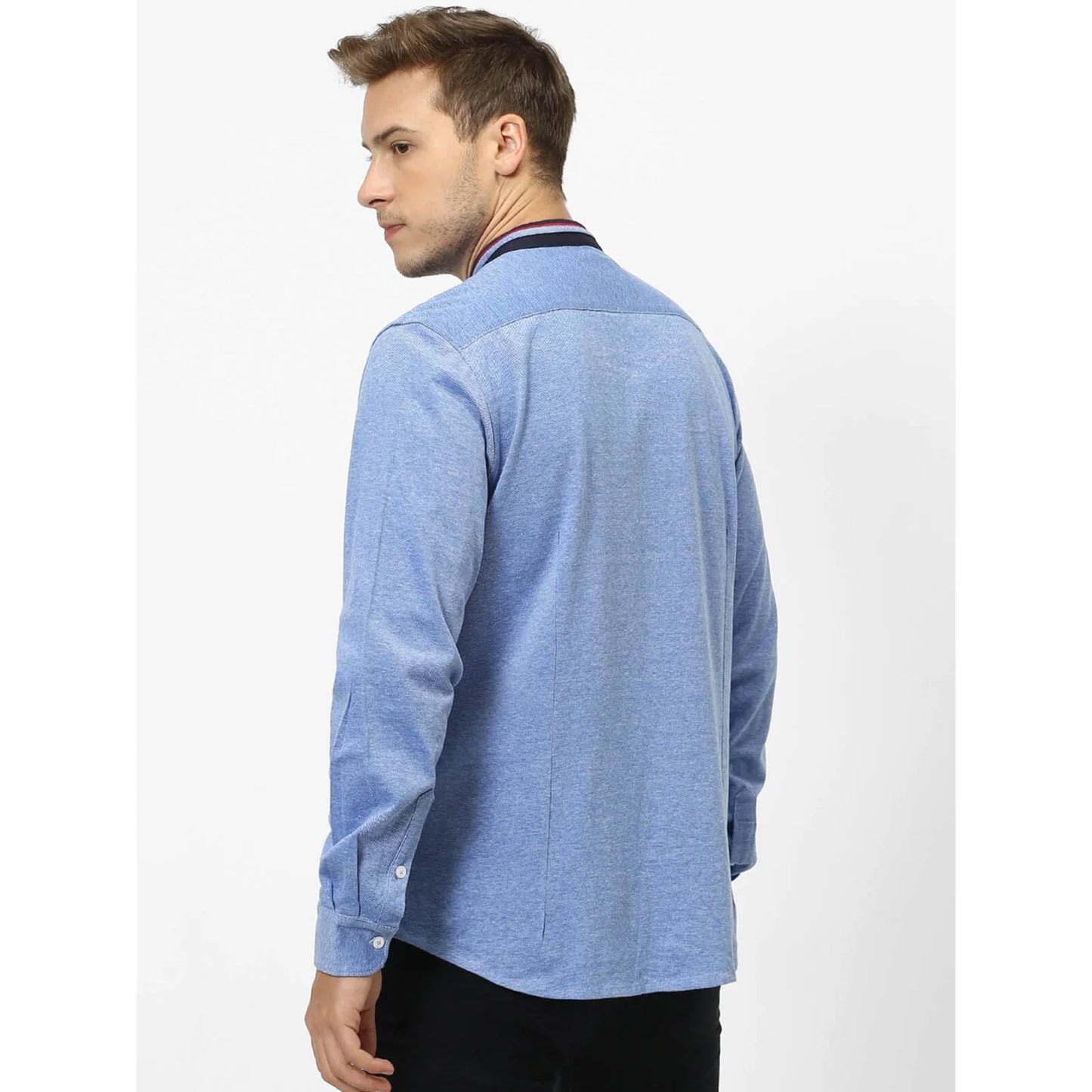 Blue Solid Cotton Shirt