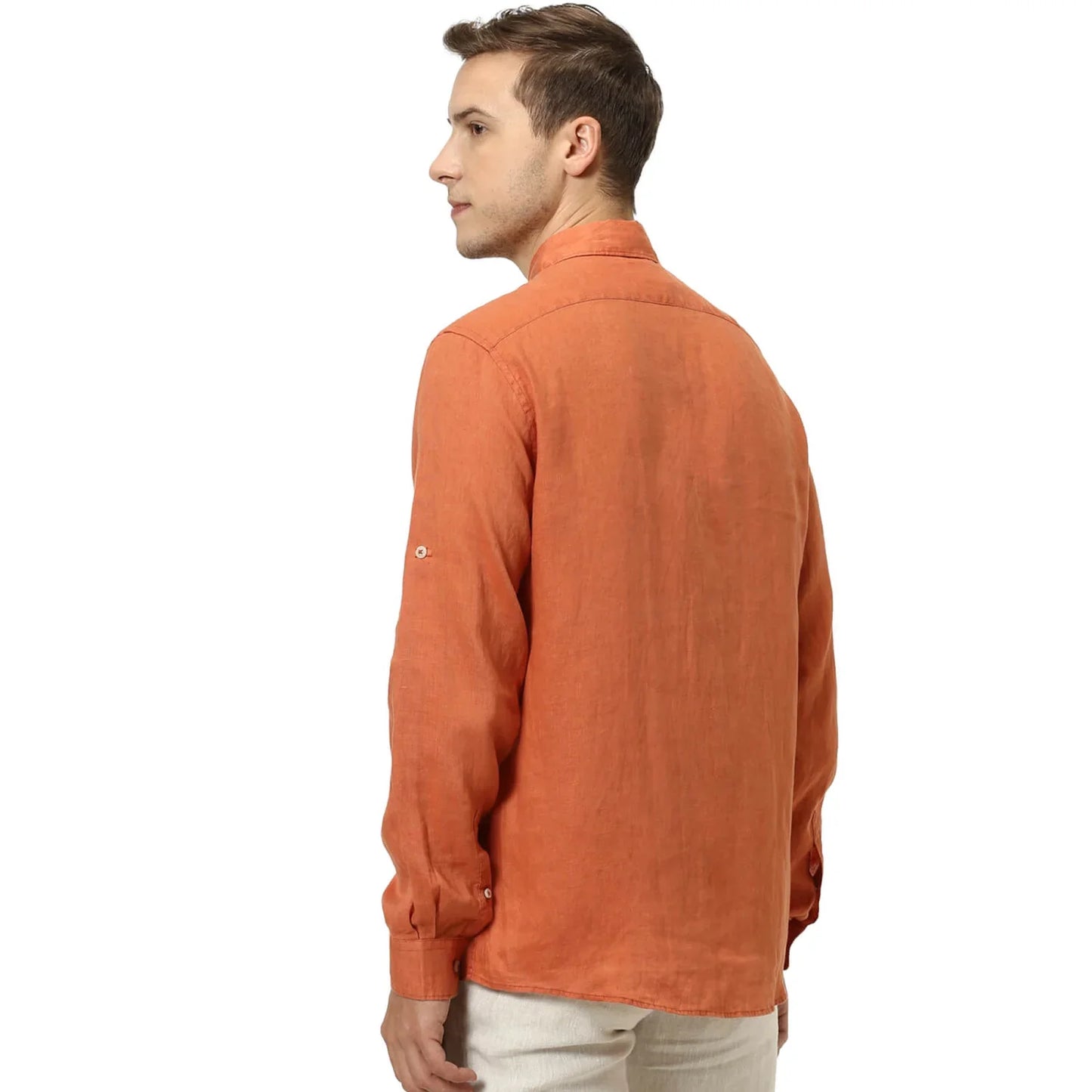 Rust Solid Linen Shirt