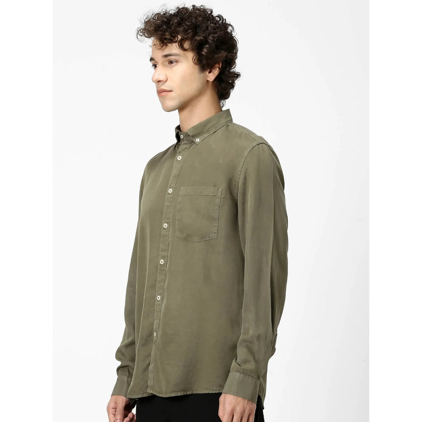 Green Solid Viscose Shirt