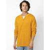 Celio* Solid Regular Fit Cotton Mustard Sweater