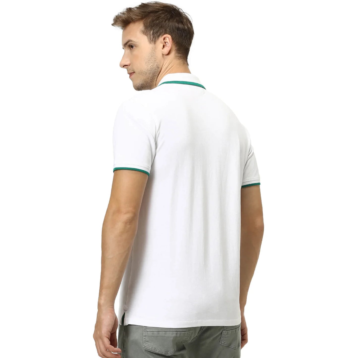 White Solid Cotton Polo