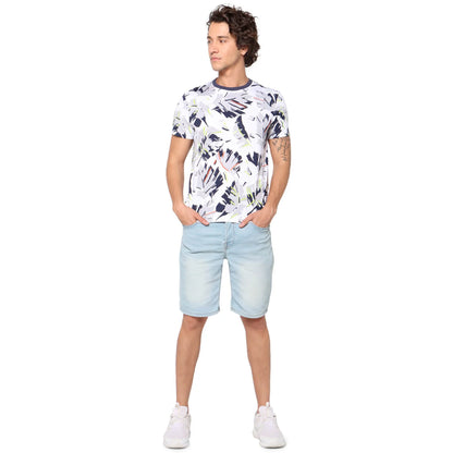 White Printed Cotton T-shirt