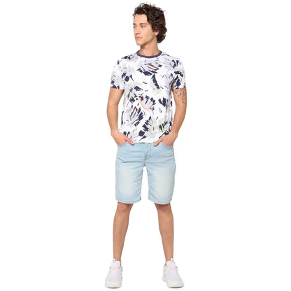 White Printed Cotton T-Shirt