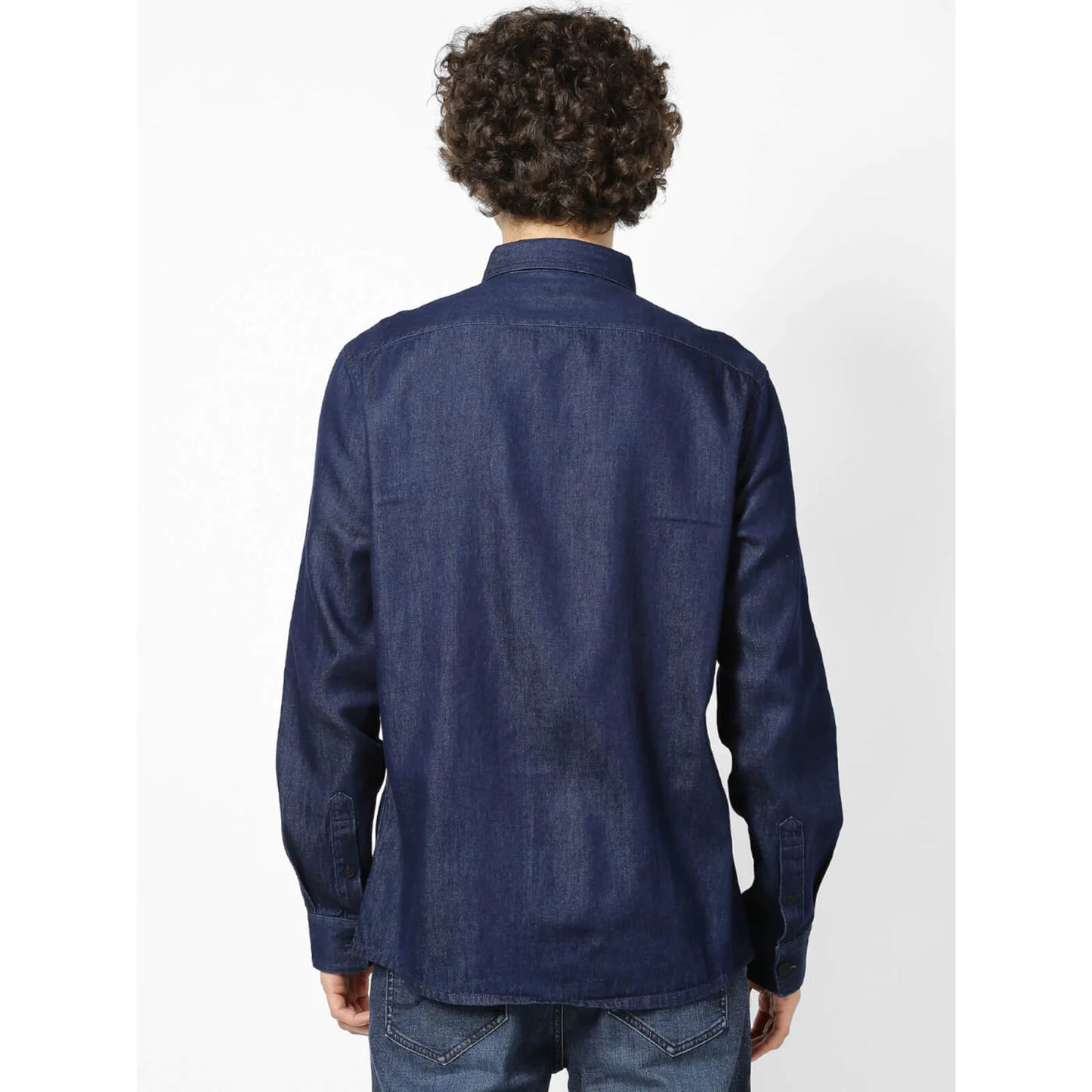 Blue Solid Cotton Shirt