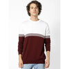 Celio* Colourblock Regular Fit Cotton Burgundy Sweater