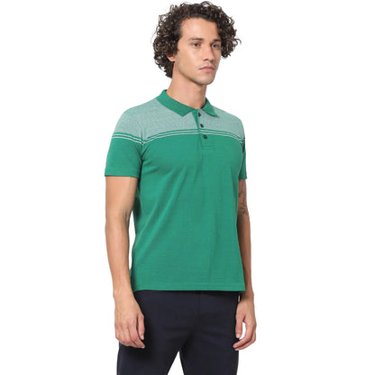 Green Solid Cotton Polo