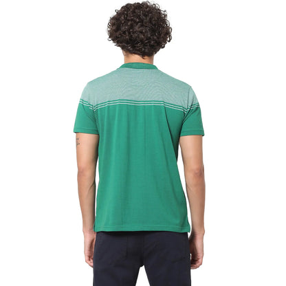 Green Solid Cotton Polo