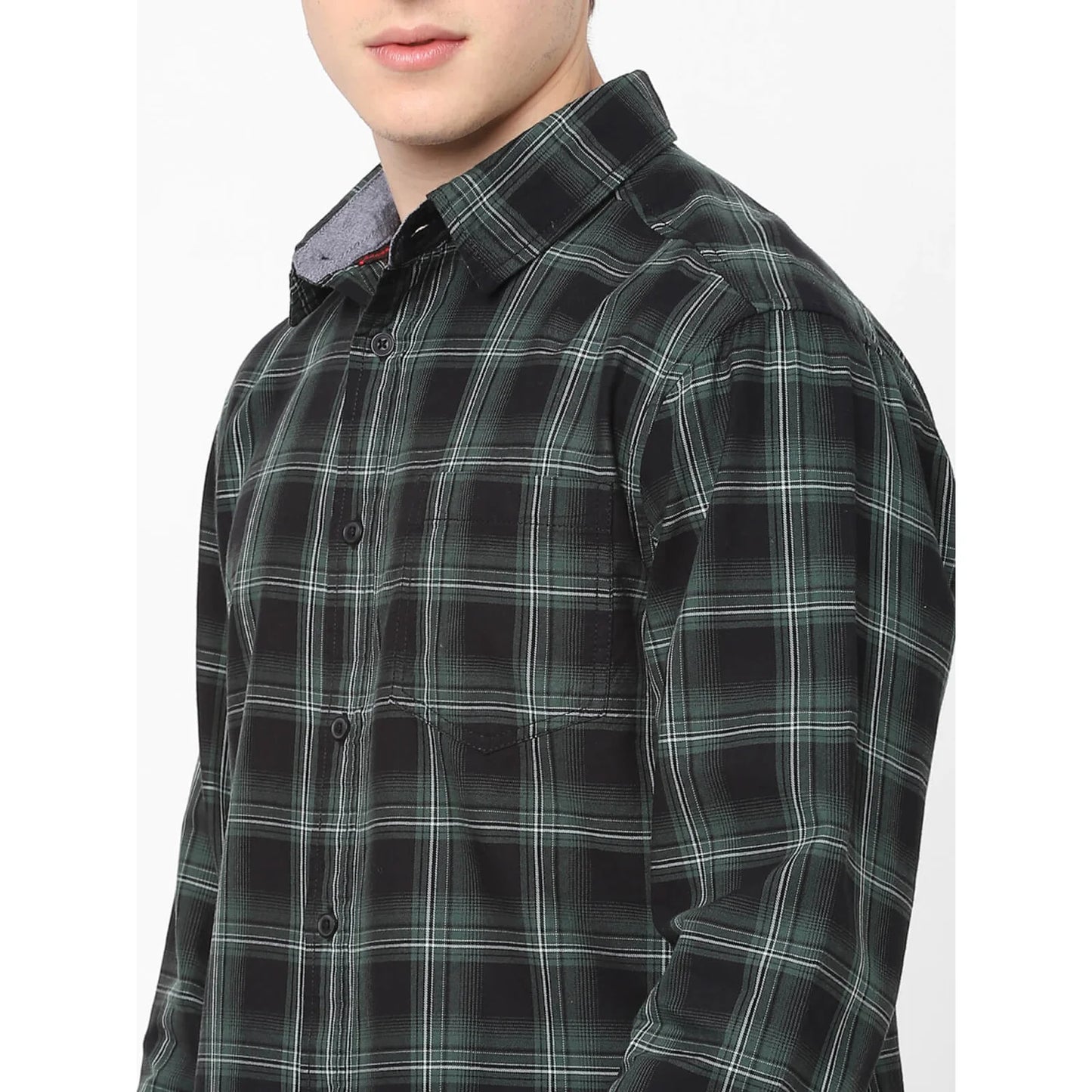 Green Checks Cotton Shirt