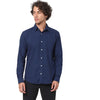 Celio* Solid Regular Fit Cotton Navy Blue Shirt