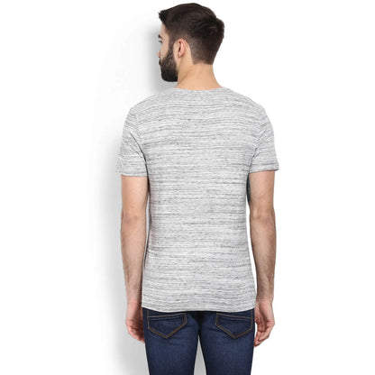 Grey Melange Cotton Blend T-shirt