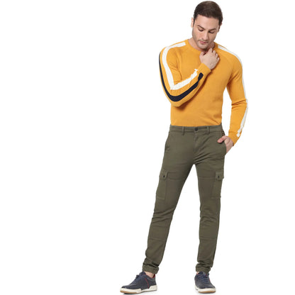 Mustard Solid Cotton Sweater