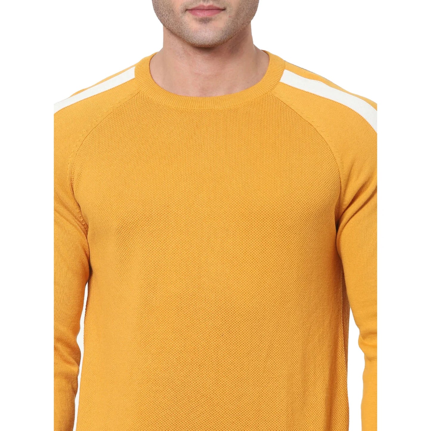 Mustard Solid Cotton Sweater