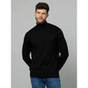 Celio* Solid Regular Fit Cotton Black Sweater