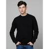 Celio* Solid Regular Fit Cotton-Poly-Blend Black Sweater