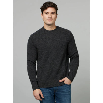 Black Solid Wool Sweater