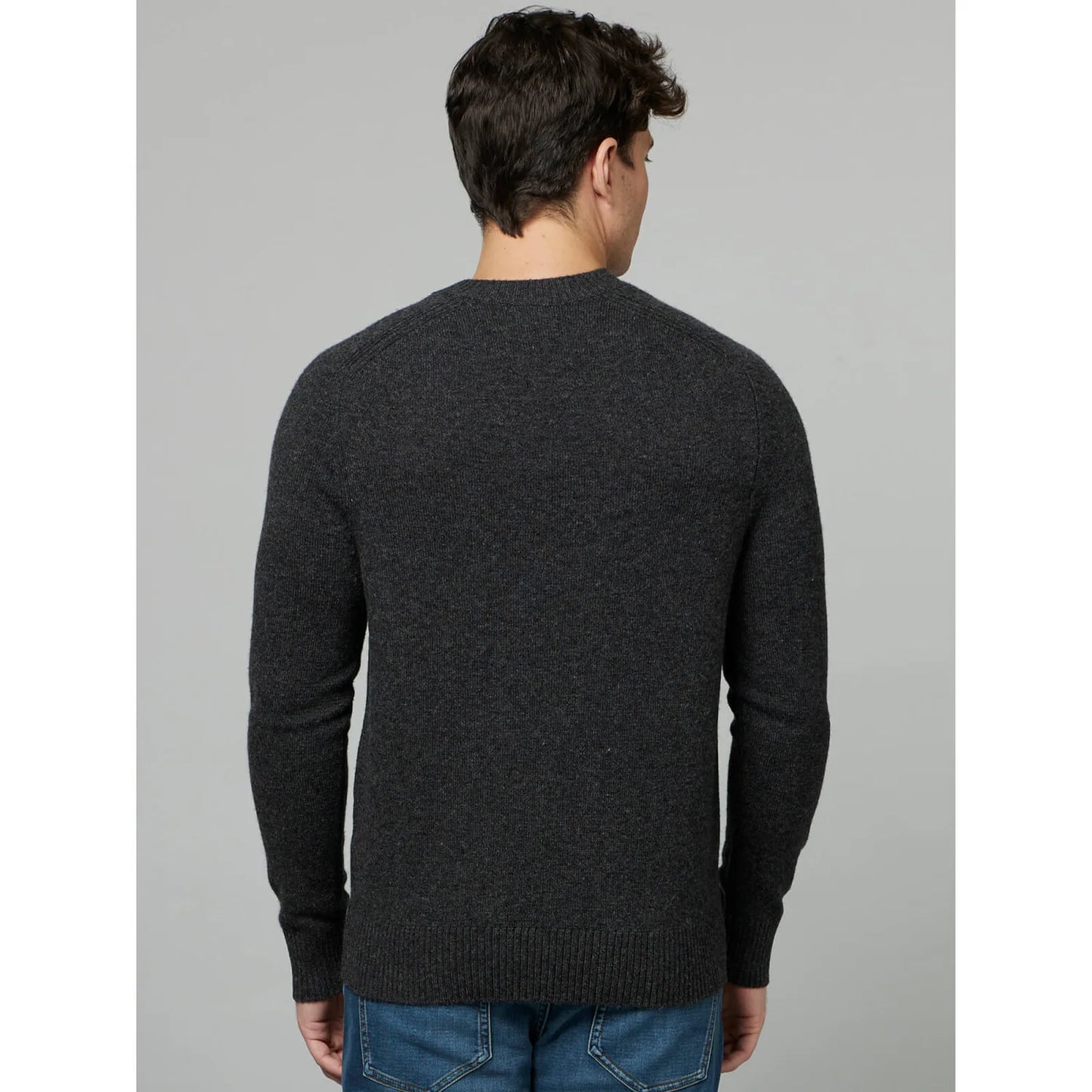 Black Solid Wool Sweater