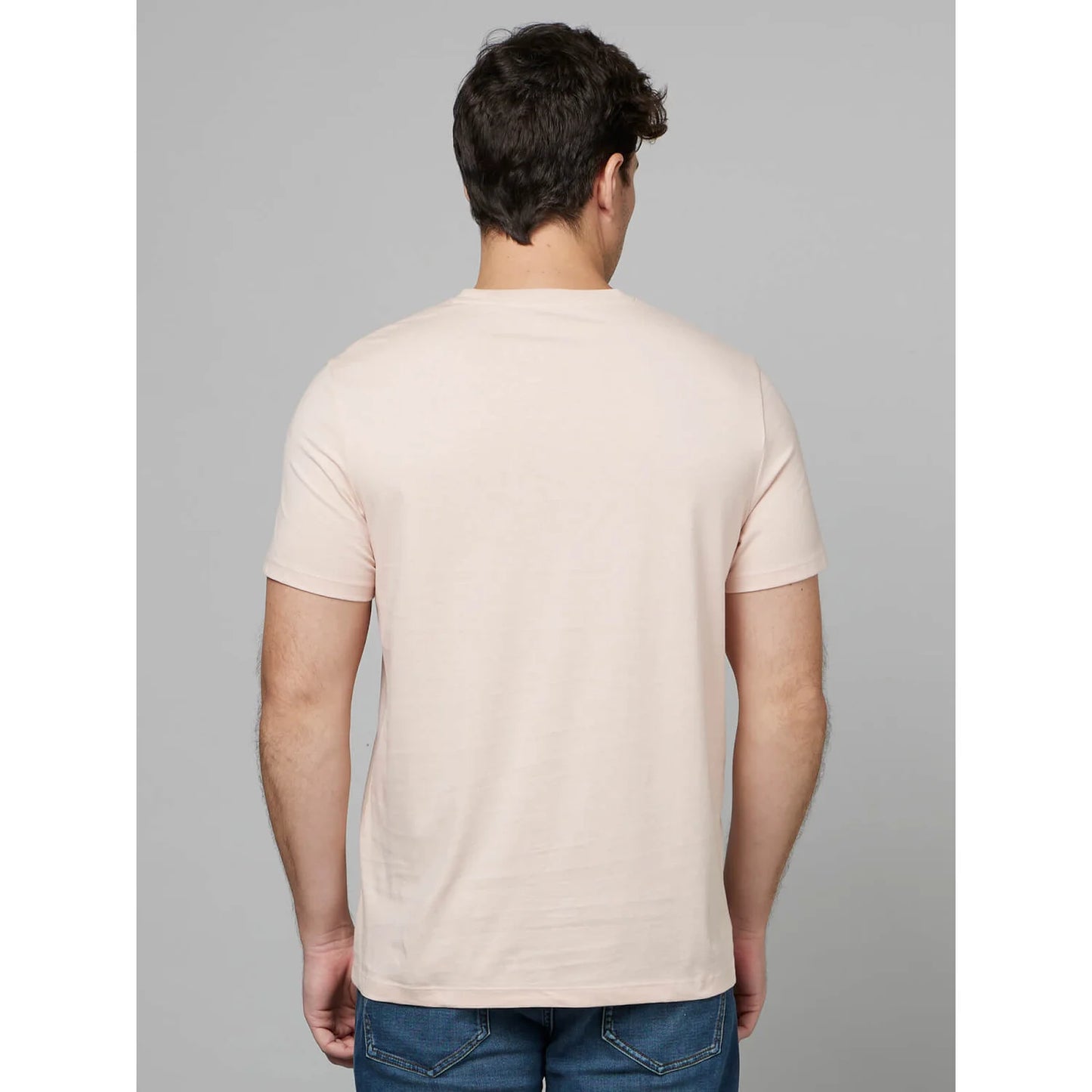 Pink Solid Cotton T-shirt