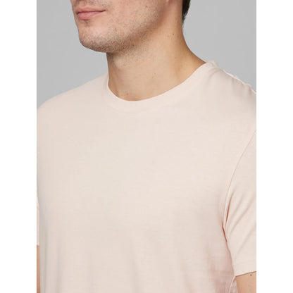 Pink Solid Cotton T-shirt