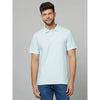 Celio* Solid Regular Fit Cotton Blue T-Shirt