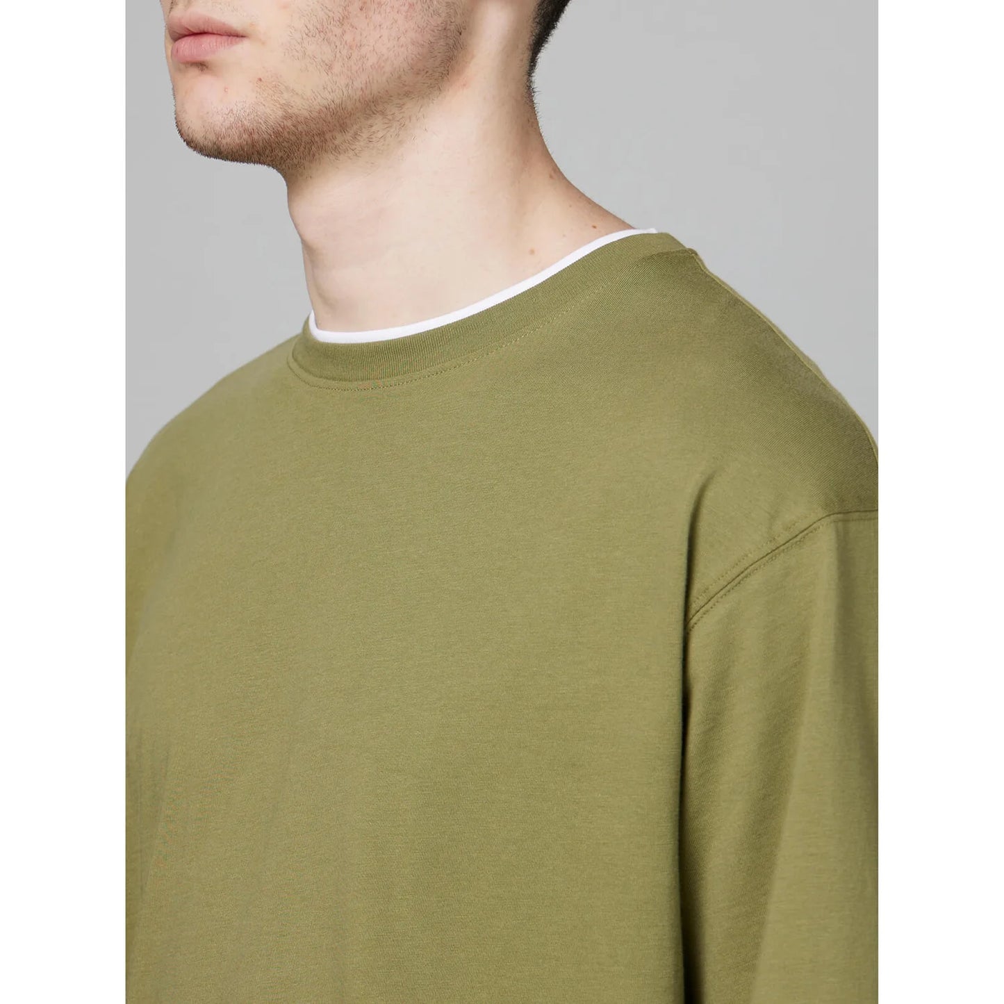 Celio* Solid Regular Fit Cotton Green T-Shirt