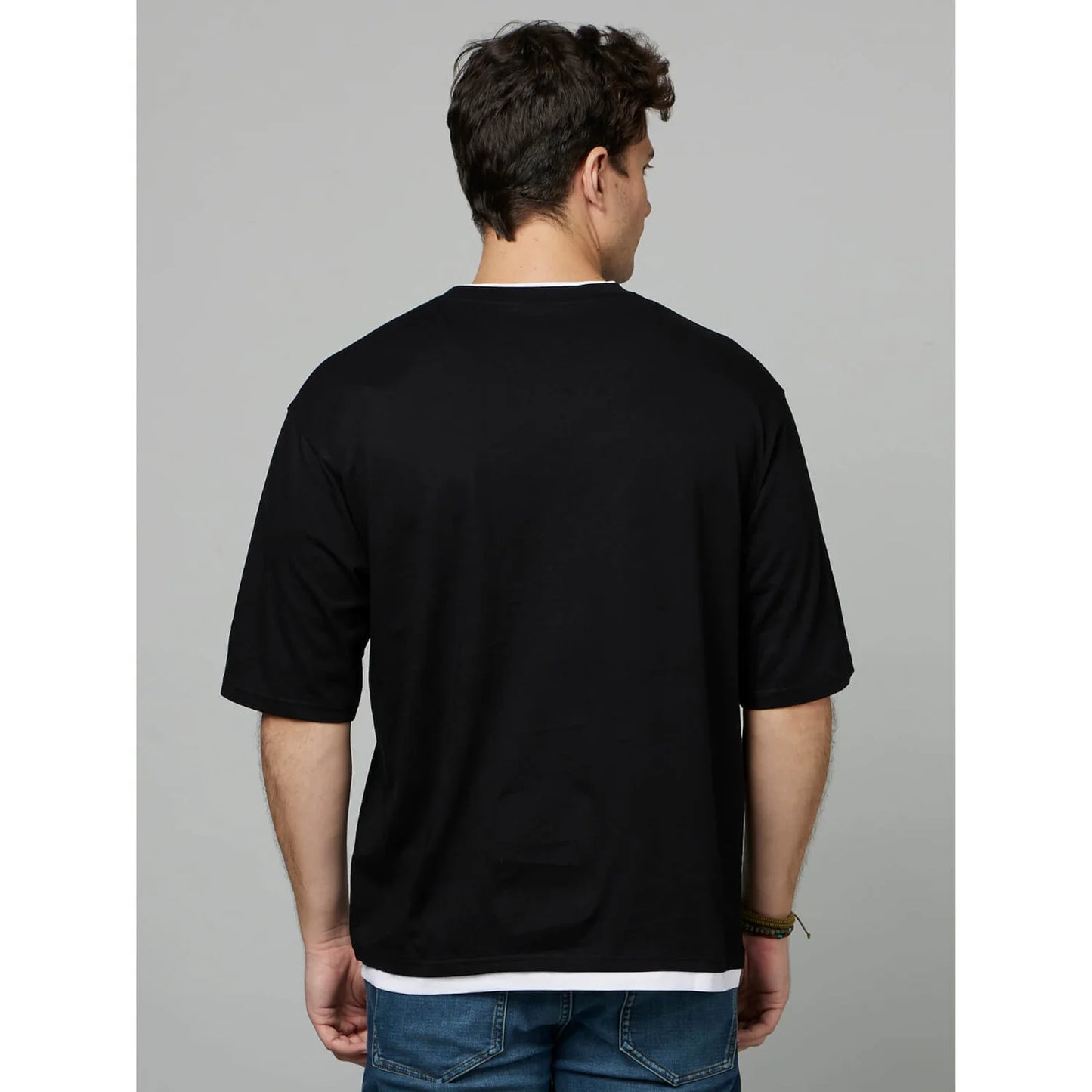 Black Solid Cotton T-shirt