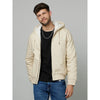 Celio* Solid Regular Fit Poly-Blend Cream Jacket