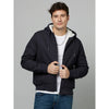 Celio* Solid Regular Fit Poly-Blend Navy Blue Jacket