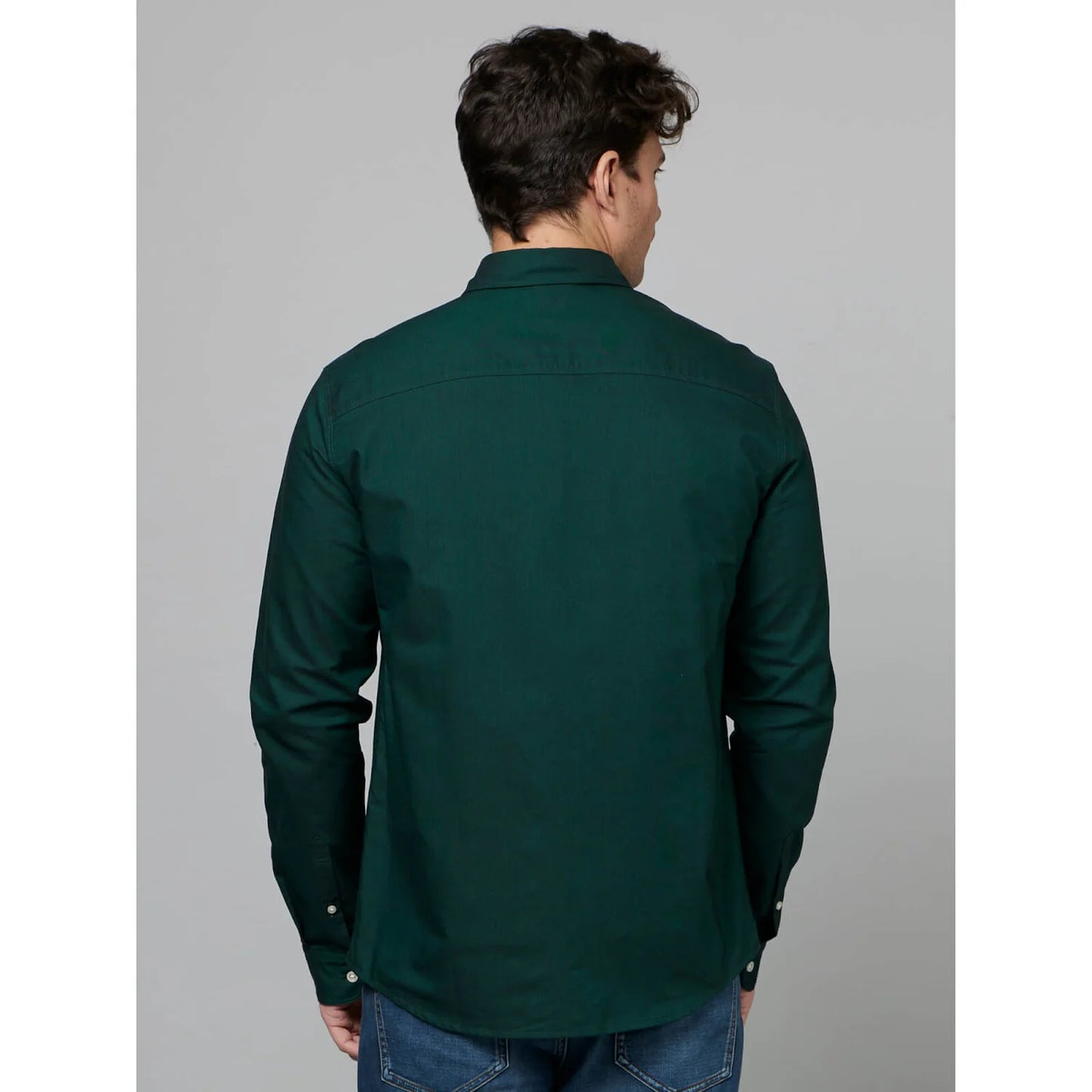 Green Solid Cotton Shirt