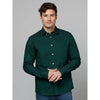 Celio* Solid Regular Fit Cotton Green Shirt