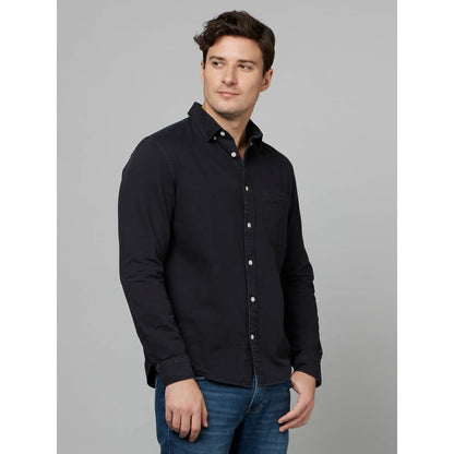 Black Solid Cotton Shirt