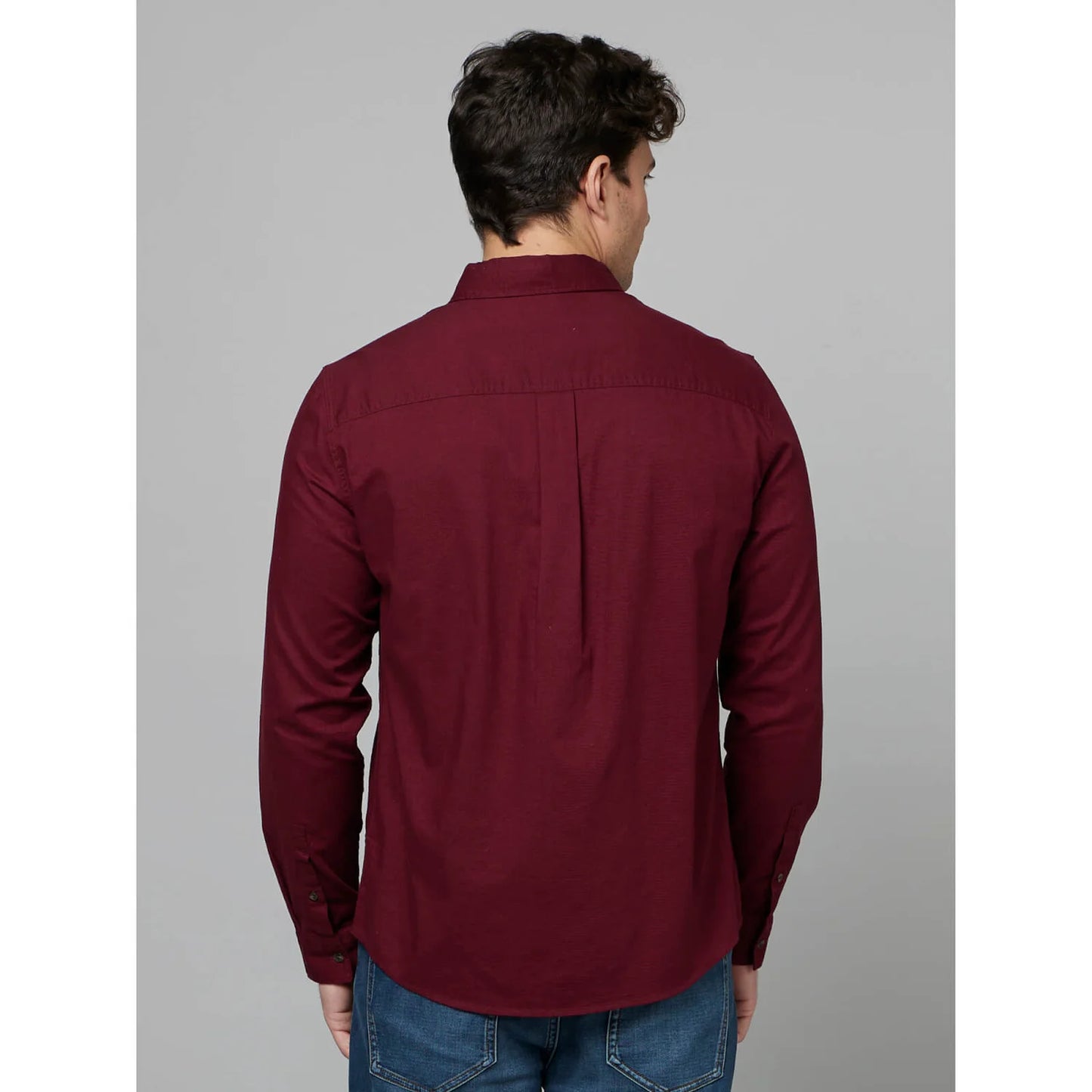 Maroon Solid Cotton Shirt