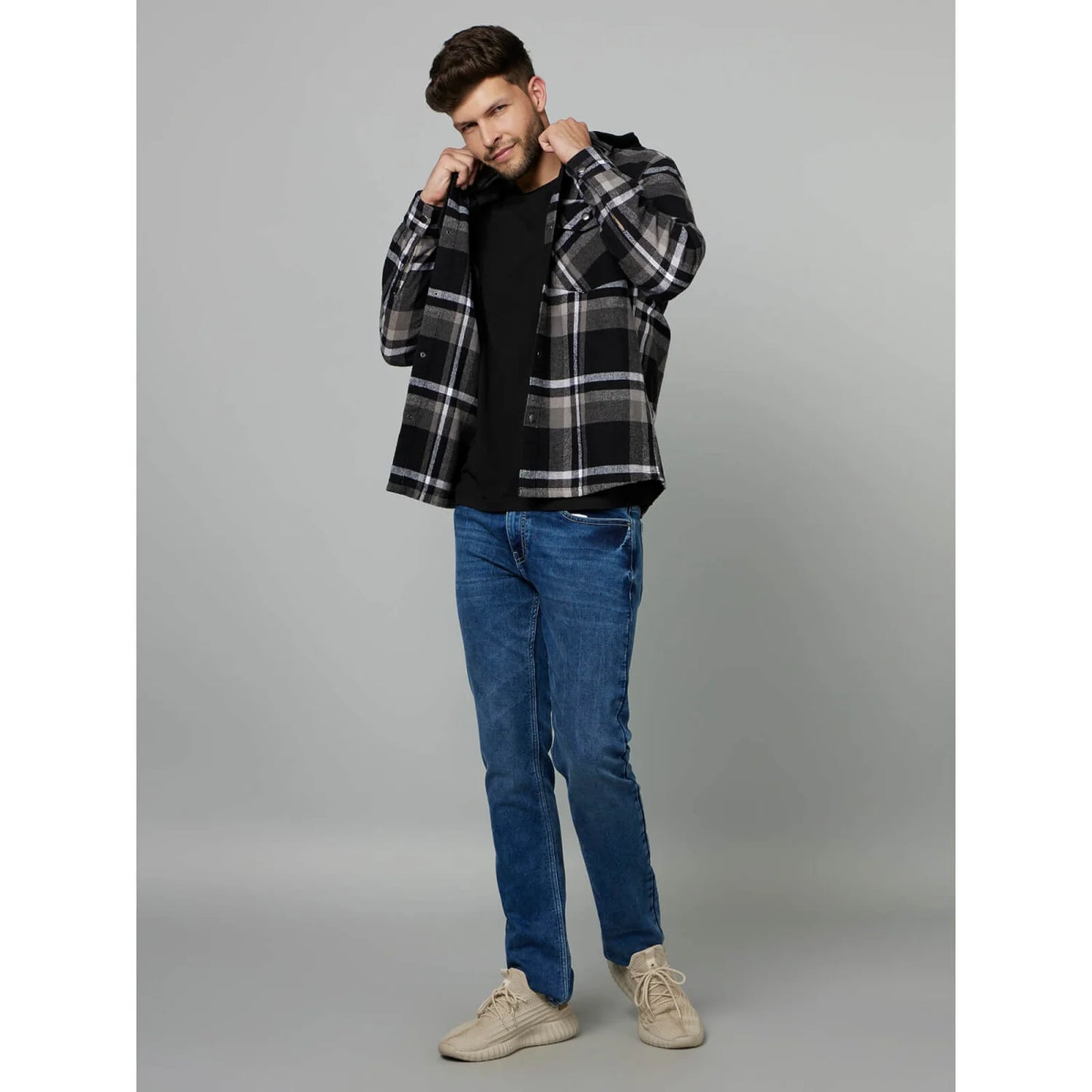 Black Checks Cotton Shirt