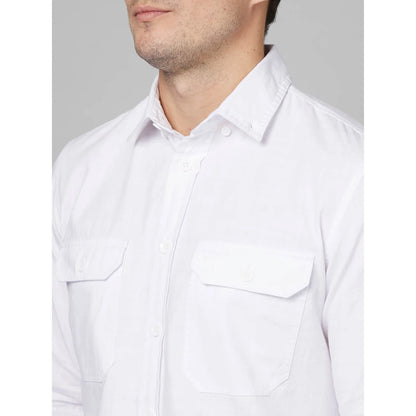 White Solid Cotton Shirt