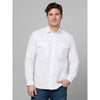 Celio* Solid Regular Fit Cotton White Shirt