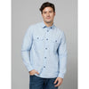 Celio* Solid Regular Fit Cotton Blue Shirt