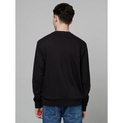 Celio* Solid Regular Fit Cotton Black Sweater
