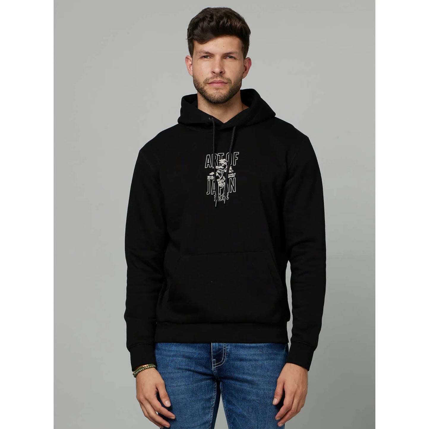 Black Graphics Cotton-Poly-Blend Sweatshirt