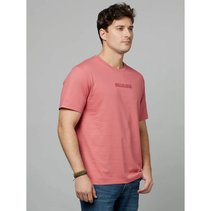 Cream Solid Cotton T-shirt