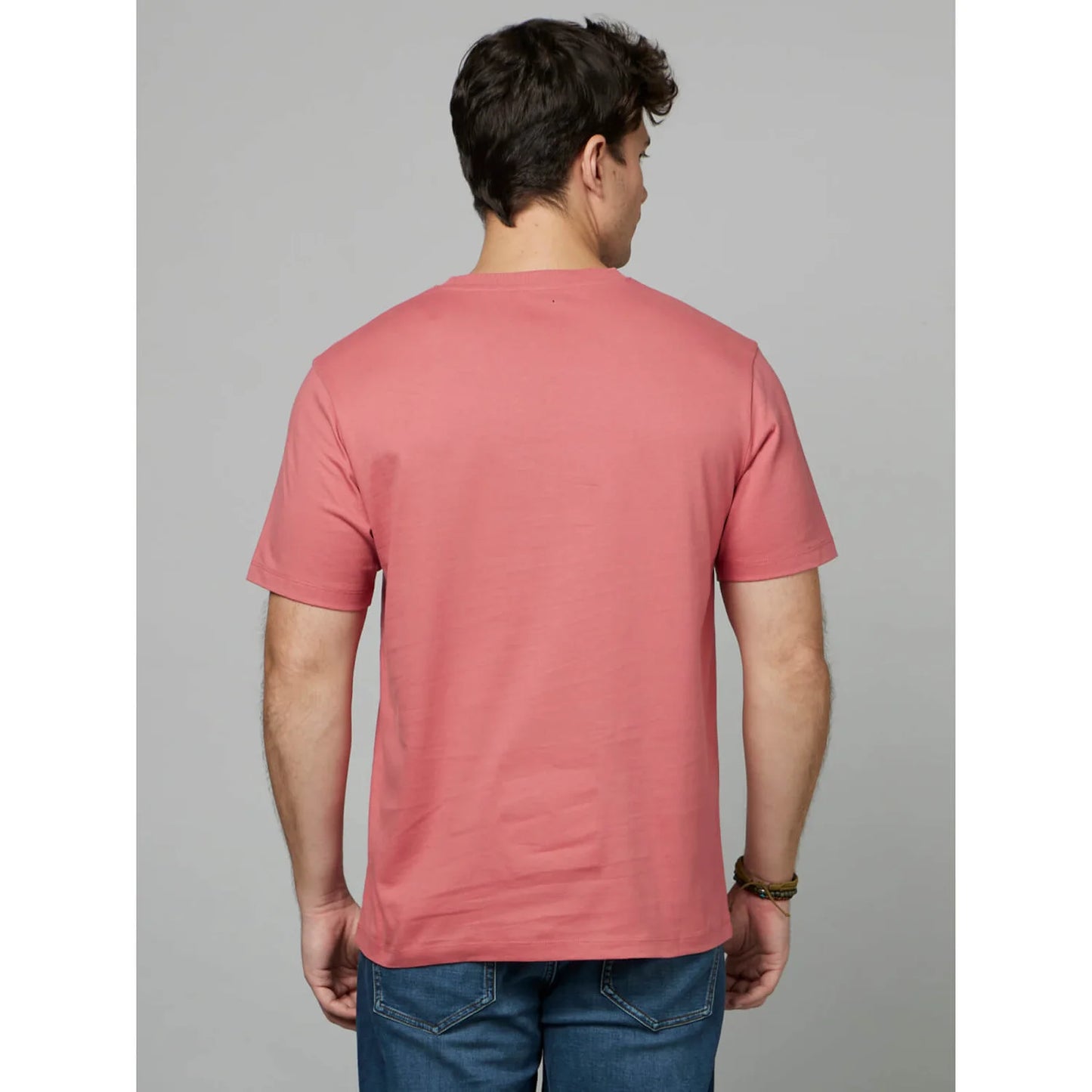 Cream Solid Cotton T-shirt