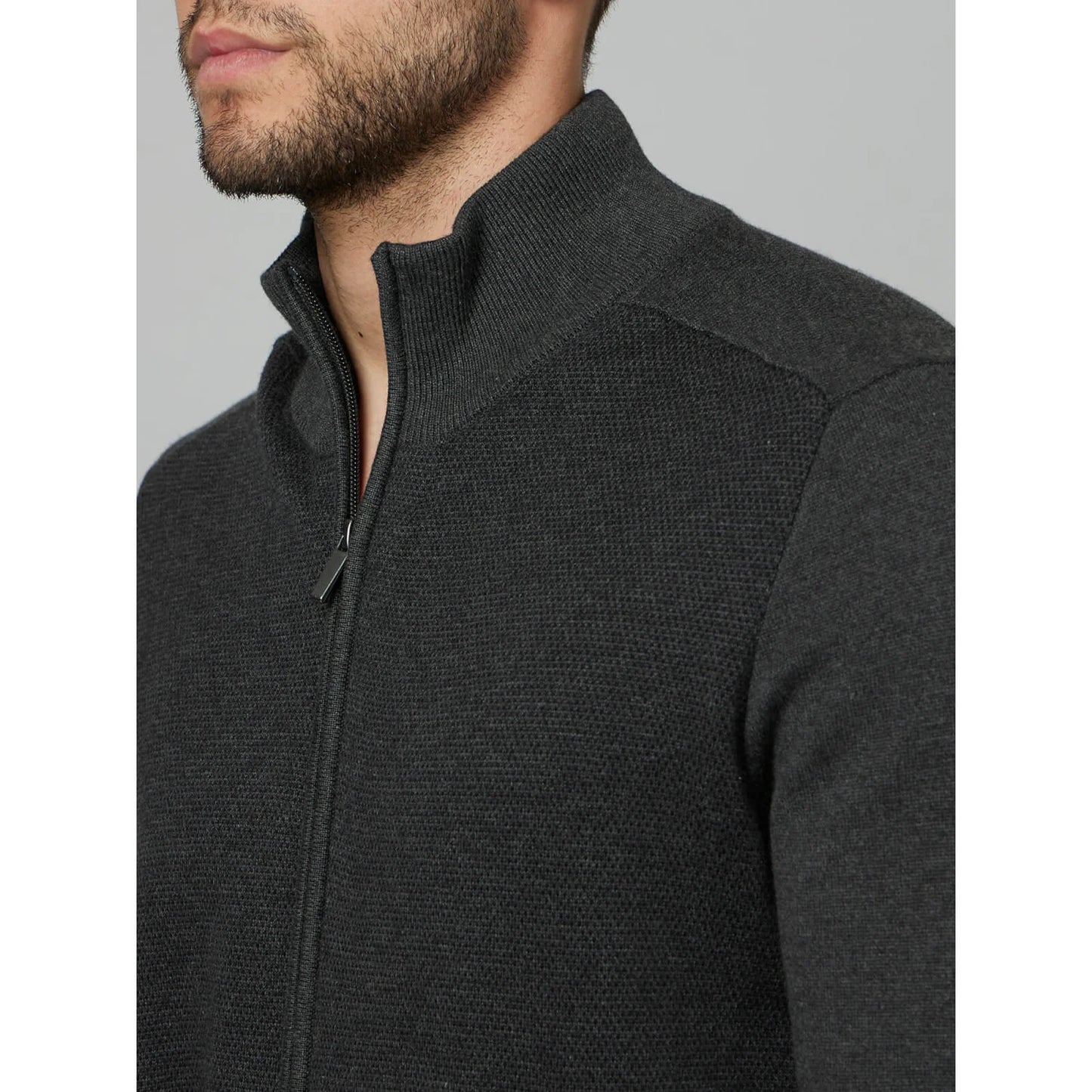 Black Solid Cotton Jacket