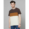 Celio* Colourblock Regular Fit Cotton Brown T-Shirts