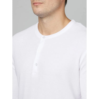 Cream Solid Cotton T-shirt