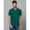 Celio* Solid Regular Fit Cotton Green T-Shirt