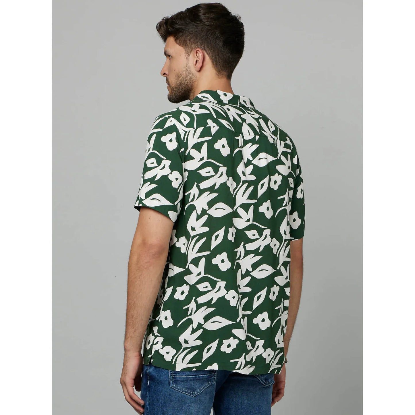 Green Floral Viscose Shirt