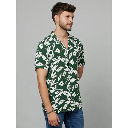 Green Floral Viscose Shirt