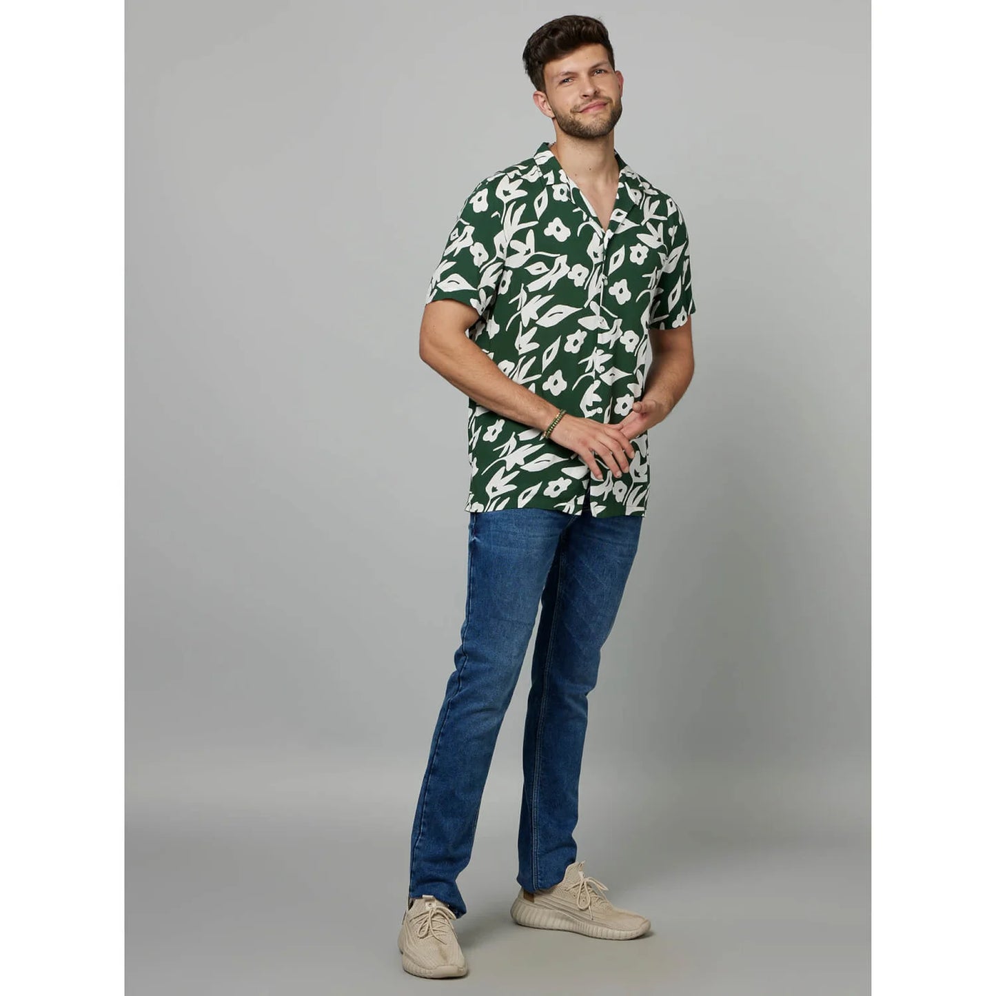 Green Floral Viscose Shirt