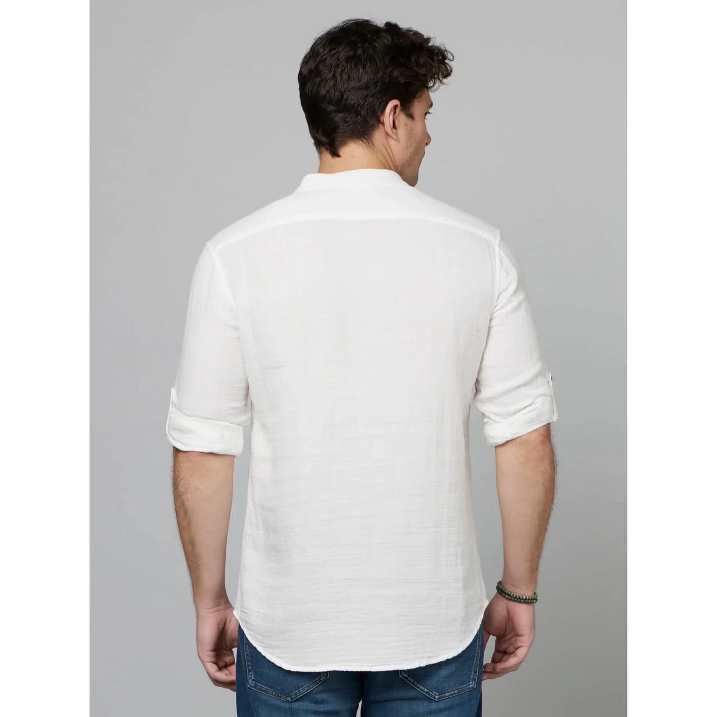 White Solid Cotton Shirt